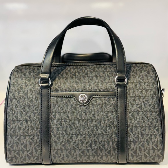 Michael Kors Medium Travel Duffle Satchel Bag Black Multi